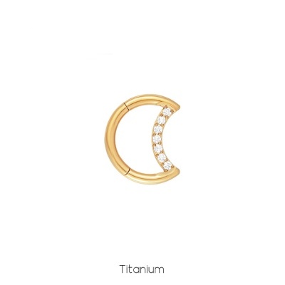 Jóia de Titânio Lua com zircónias TY-067 Jóia de Titânio Lua com zircónias TY-067