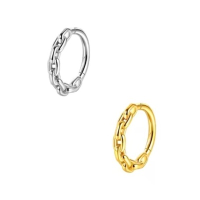Argola de aço cirurgico para septo ou orelha com efeito de corrente AS638