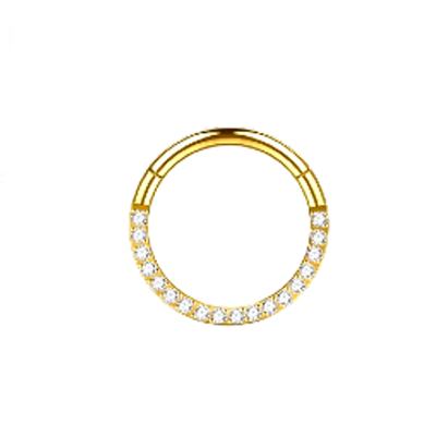 Argola em aço cirurgico com delicadas zircónias para septo, orelha  RH7