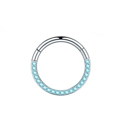 Argola em aço cirurgico com delicadas zircónias para septo, orelha  RH7