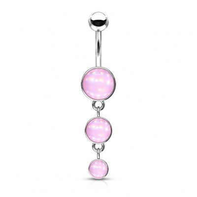 Barra curva - Banana de umbigo em aço cirúrgico com 3 discos - NSQ-5059