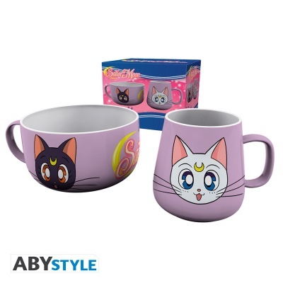 Conjunto SAILOR MOON - Breakfast Set Mug + Bowl - Luna & Artemis