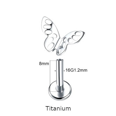 Joia labret de Titanio com borboleta TC192