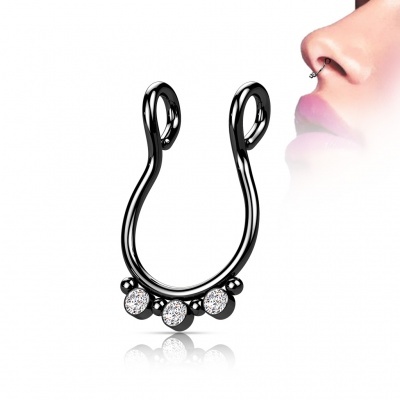 Piercing falso de aço cirurgico 316L para septum SEPF02