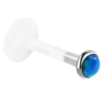 Set de 3  labret de silicone com 1 opala colorida para lábio G0126