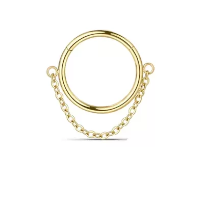 Argola de aço cirurgico com corrente suspensa AS615