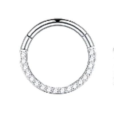 Argola em aço cirurgico com delicadas zircónias para septo, orelha  RH7