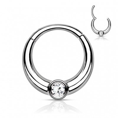 Jóia para o septo em aço cirúrgico com cristal  - RH94