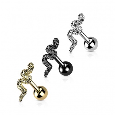 Barra de aço cirurgico 316L para cartilagem com cobra JAE02