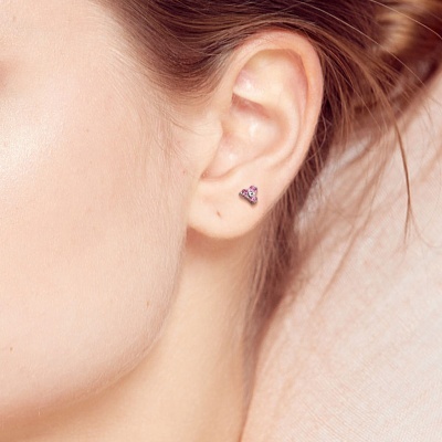 Labret em aço cirúrgico com 3 cristais  - LSI042 - rosca interna