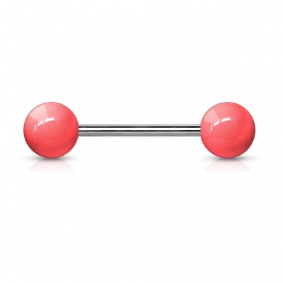 Barra barbell para língua em Titânio com bolas de acrílico T23BAS