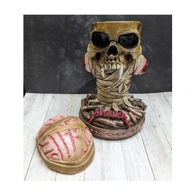 Metallica One Box Official Nemesis Now Pushead Skull Resin Storage 20cm