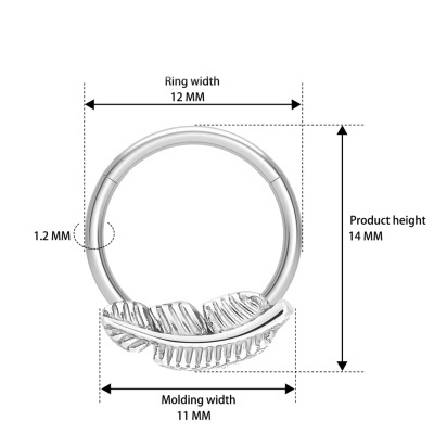 Argola de Titânio com folha TS220 Argola de Titânio com folha TS220