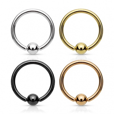 Pack 4 body piercings - argola em aço cirúrgico com bolinha  VNO-31