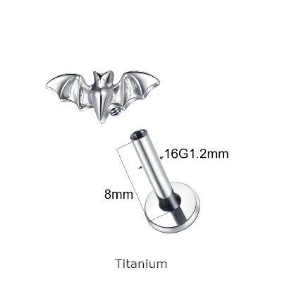Joia labret de Titânio com morcego TC111 Joia labret de Titânio com morcego TC111