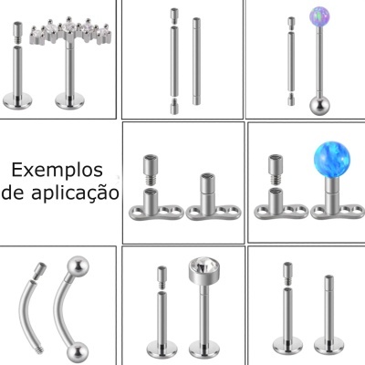 Extensão/adaptador de Titanio para joias de rosca interna ou para microdermal LJ1120
