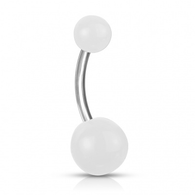 Barra curva - Banana de umbigo aço cirúrgico bola lisa - NAS-1410