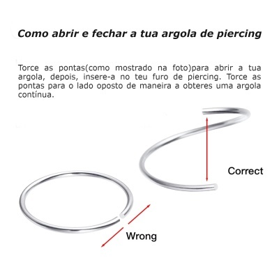 Argola de torcer em prata de espessura reduzida com nervuras APN02