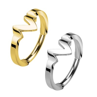 Argola de aço cirurgico clicker com batimento cardiaco PY-139