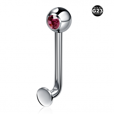 Jóia de Titanio G23 para piercing genital feminino com disco e bola com zircónia TBP102
