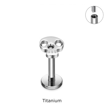 Joia labret de Titanio com caveira - Tskull Joia labret de Titanio com caveira - Tskull