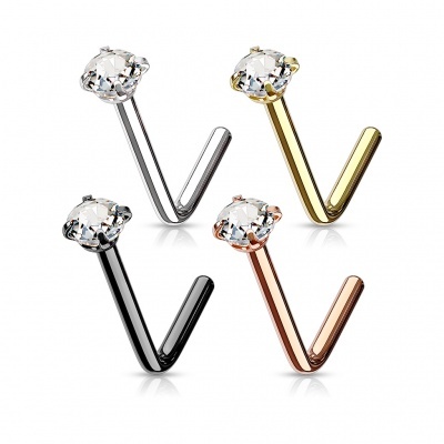 Pack 4 body piercings - NARIZ - aço cirúrgico com cristal - VNOL05