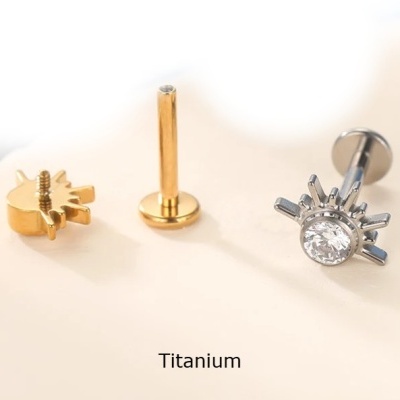 Labret de titanio com zirconia Sol TC376