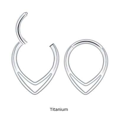 Joia de titanio argola em forma de gota TF704