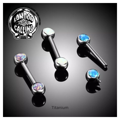 Jóia de mamilo em Titânio G23 com bola de opalas TN100 Jóia de mamilo em Titânio G23 com bola de opalas TN100