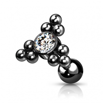 Barra de aço cirúrgico 316L com zirconia central e varias bolinhas JA1072