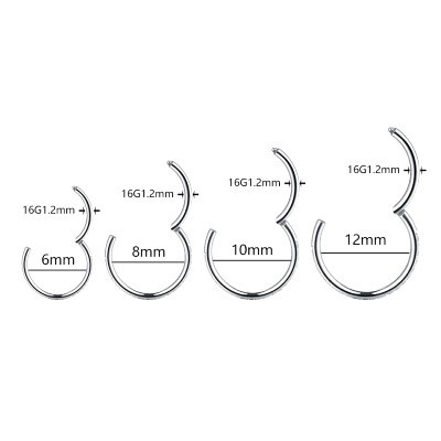 Argola em aço cirurgico com delicadas zircónias para orelha  RH8