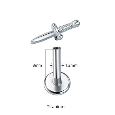 Joia labret de Titanio com punhal TPHL