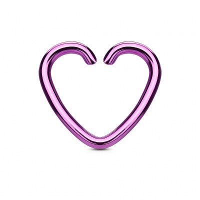 Argola contínua em forma de coração em  aço cirúrgico - RSFX-08