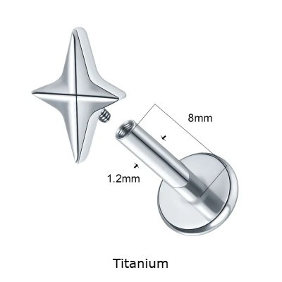Joia labret de Titânio com estrela do norte TC404