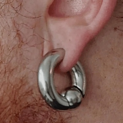 Alargador/peso  em aço cirurgico, de pressão com bola de encaixe E8509