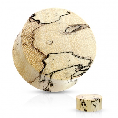 Plug - túnel orgânico de madeira Spalted Tamarind tratada  - PSM162 - 6mm até 22mm
