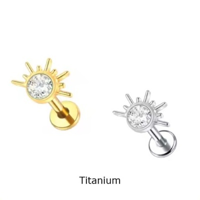 Labret de titanio com zirconia Sol TC376