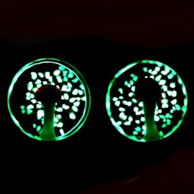 Plug de vidro com cogumelo brilha no escuro E7502