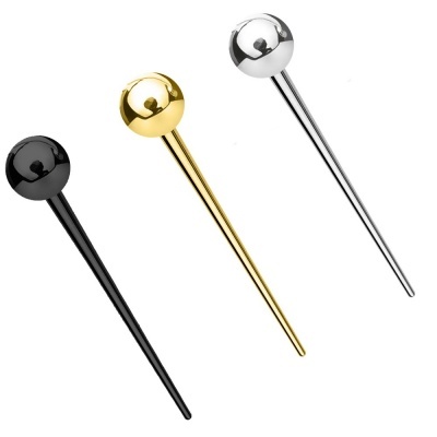 Piercing para nariz (fish tail)  em aço cirurgico, de dobrar com bolinha PB-040