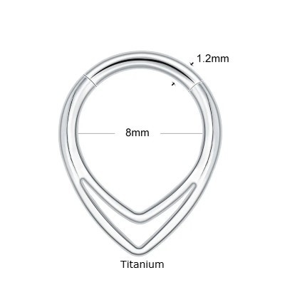 Joia de titanio argola em forma de gota TF704 Joia de titanio argola em forma de gota TF704