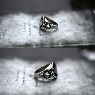 Anel de Aço Inoxidável  com naipe espadas RSS104