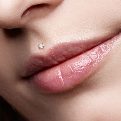 Labret transparente em silicone com cristal - LX09