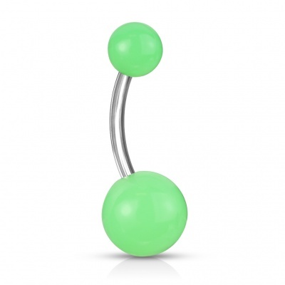 Barra curva - Banana de umbigo aço cirúrgico bola lisa - NAS-1410