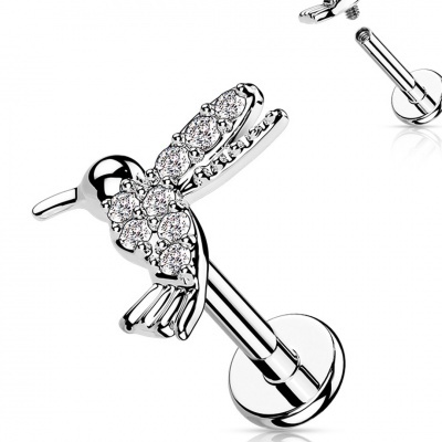 Body Piercing - labret -cartilagem , lóbulo, em aço cirurgico, com Colibri LIA17