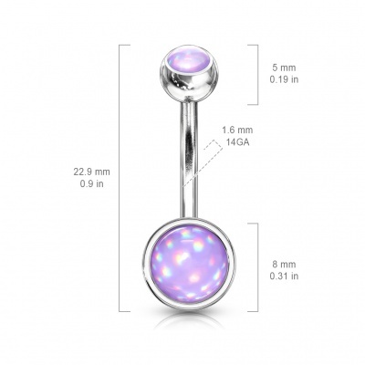 Barra curva - Banana de umbigo aço cirúrgico com disco colorido - NS90