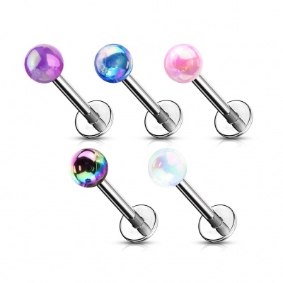 Pack 5 body piercings - Labret em aço cirúrgico com bola - VL028