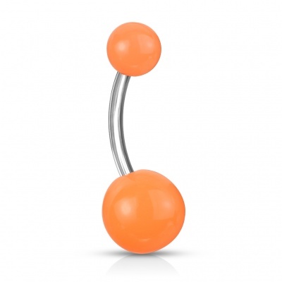 Barra curva - Banana de umbigo aço cirúrgico bola lisa - NAS-1410