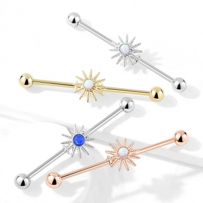 Barra industrial de aço cirúrgico com sol e opala - BI82