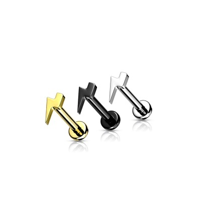 Joia -barra labret de piercing em Titanio com raio TIL10