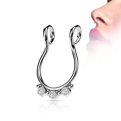 Piercing falso de aço cirurgico 316L para septum SEPF02
